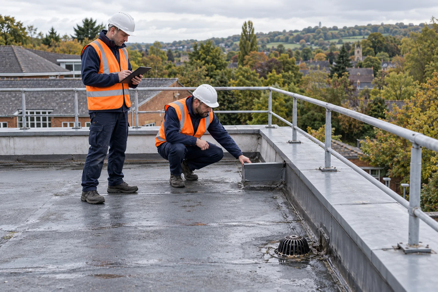 AI-generated roofing editorial photograph