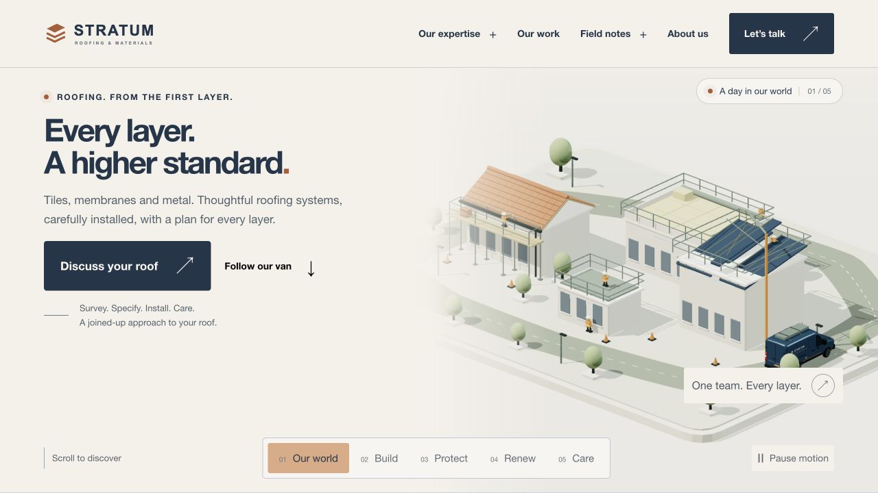 Stratum website design